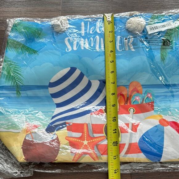Colorful Beach Tote with Summer Print - Picture 3 of 5